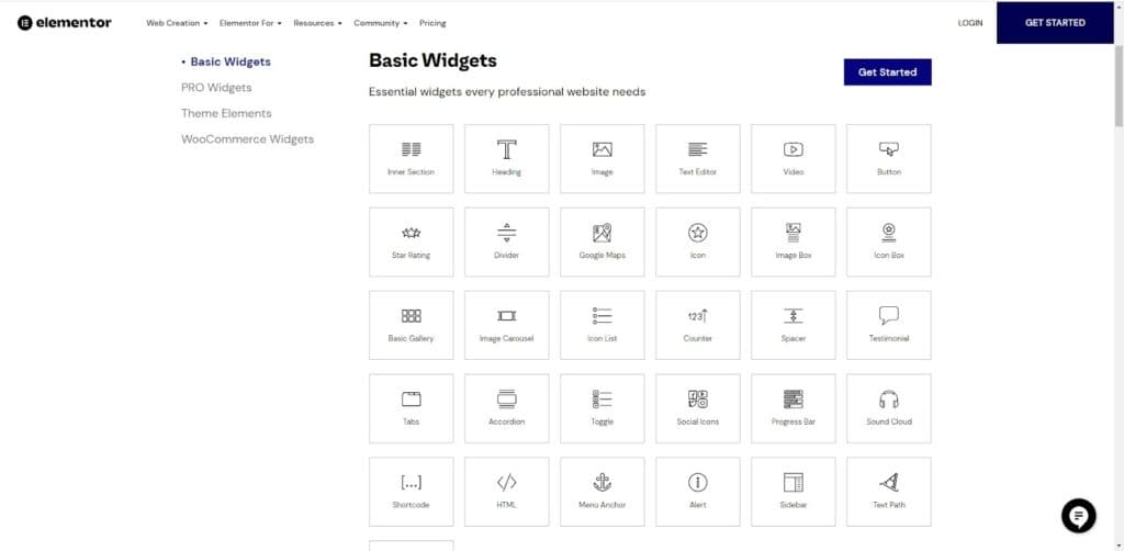 widget elementor