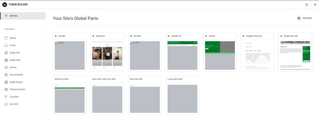 theme builder elementor pro